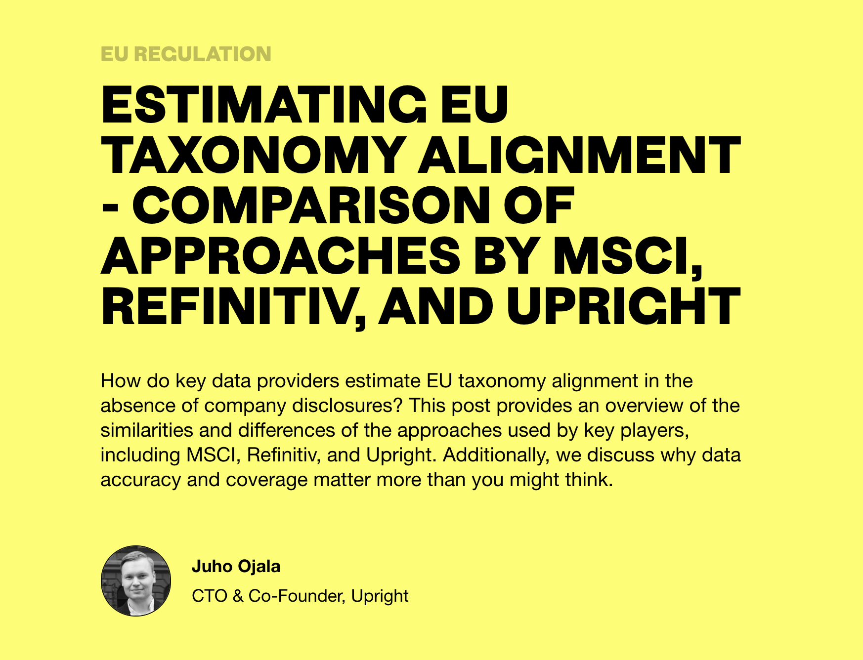 Estimating EU taxonomy alignment comparison of approaches by MSCI